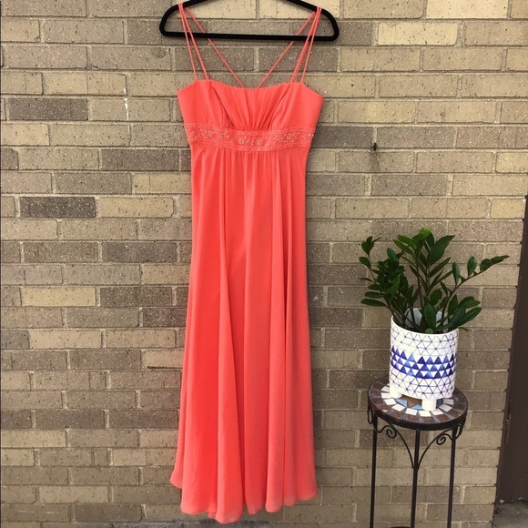David’s Bridals Orange / Apricot Bridesmaid Dress - Picture 1 of 7